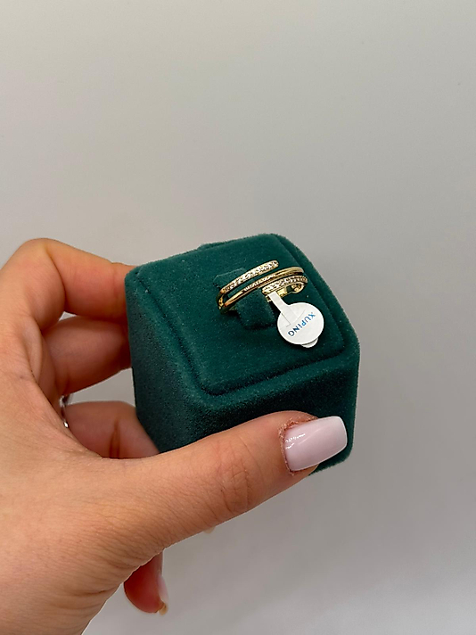 Çift Halkalı Taşlı Xuping Yüzük