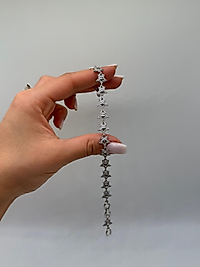 XUPİNG Yıldız Motifli Taşlı VIP Çelik Bileklik – Gümüş Renk