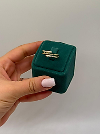 Xuping Çift Sıra Taşlı Gold Yüzük