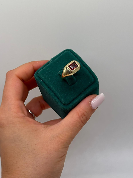 Zarif Bordo Taşlı Xuping Yüzük