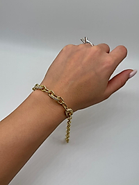 Xuping Gold Zirkon Detaylı Zincir Bileklik