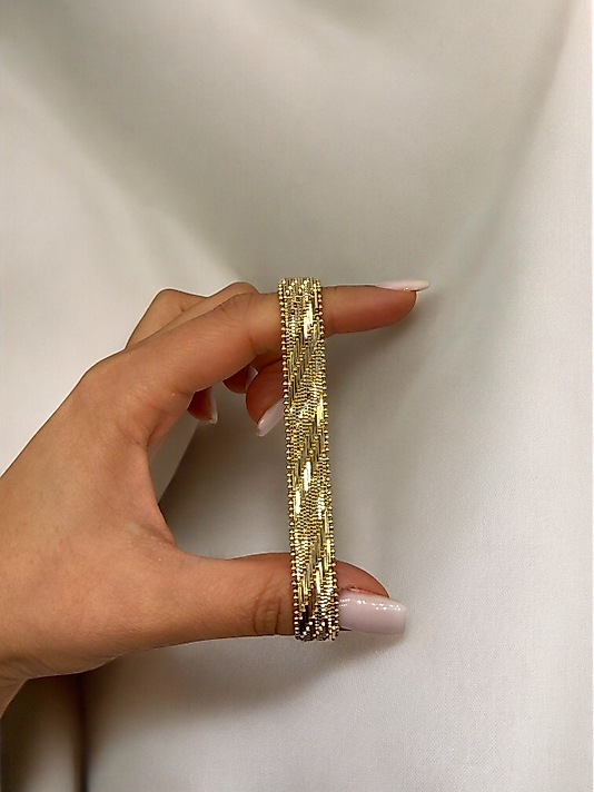 XUPING VIP Çelik Çok Sıralı Mikro Zincir Bileklik – 14K Altın Renk