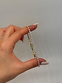 Xuping Zirkon Taşlı Klasik Tennis Gold Bileklik